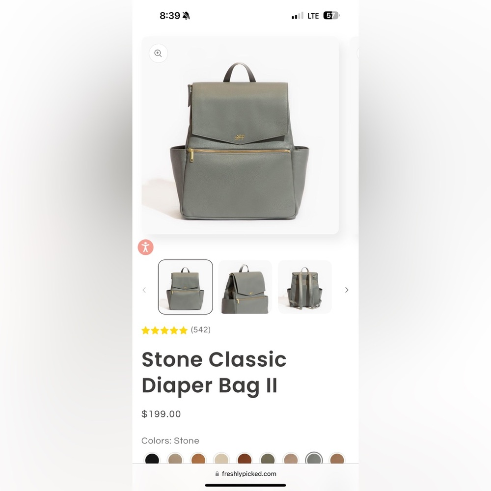 Freshly Picked diaper bag.
